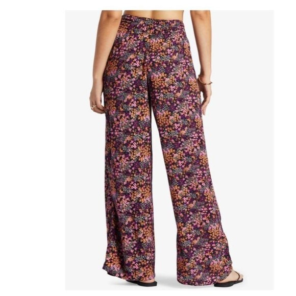 Roxy Forever And A Day Pants NWT Size M Anthracite Floral Daze Wide Leg - Picture 3 of 9
